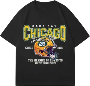 Men's Graphic Letter Print Tees Crewneck Short Sleeve Baggy Drop Shoulder Vintage T Shirts Streetwear