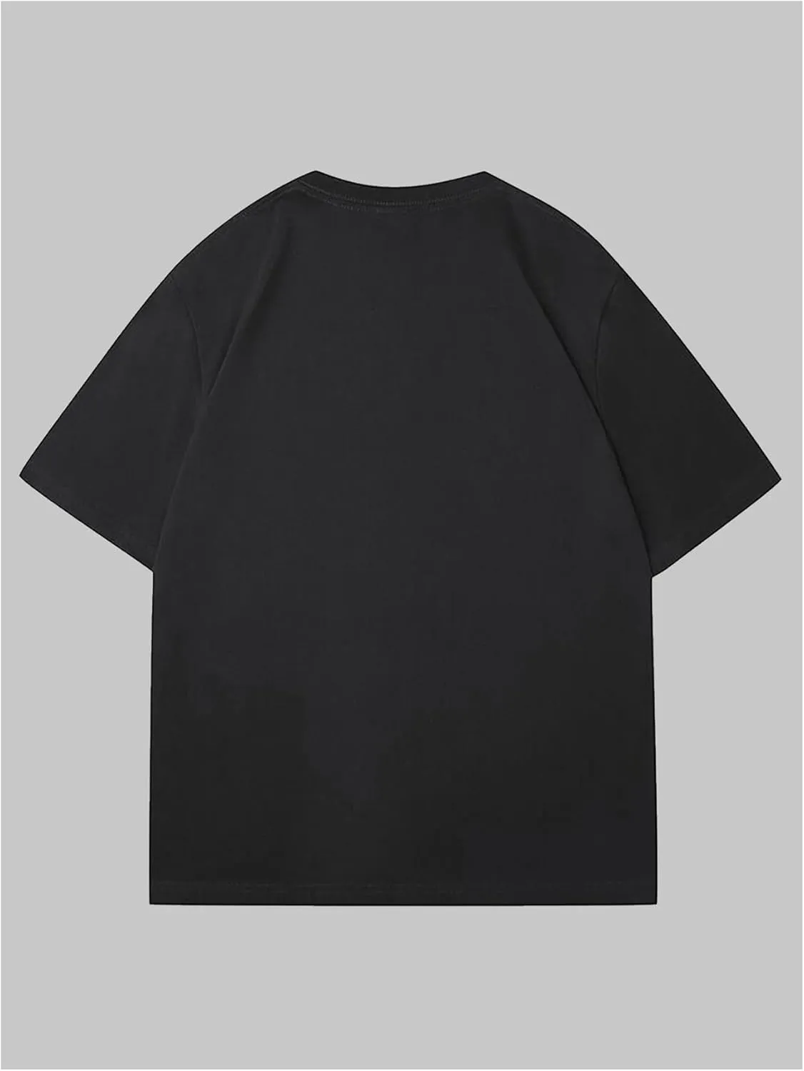 Men's Graphic Letter Print Tees Crewneck Short Sleeve Baggy Drop Shoulder Vintage T Shirts Streetwear