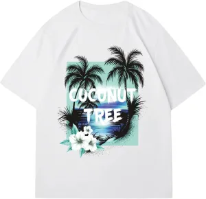 Men's Graphic Letter Print Tees Crewneck Short Sleeve Baggy Drop Shoulder Vintage T Shirts Streetwear