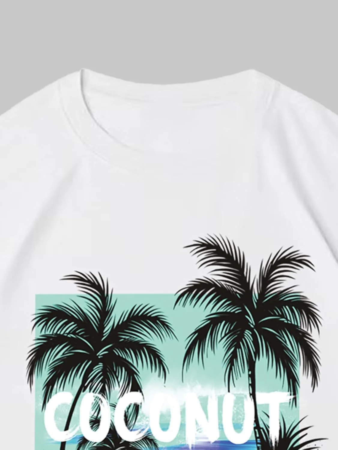 Men's Graphic Letter Print Tees Crewneck Short Sleeve Baggy Drop Shoulder Vintage T Shirts Streetwear