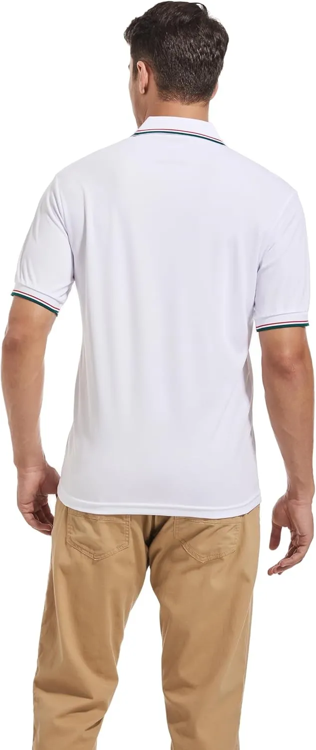 Mens Moisture Wicking Breathable Polo Shirt Summer Casual Quick Dry UV Protection Short Sleeve Regular Fit