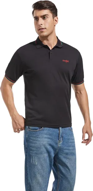 Mens Moisture Wicking Breathable Polo Shirt Summer Casual Quick Dry UV Protection Short Sleeve Regular Fit