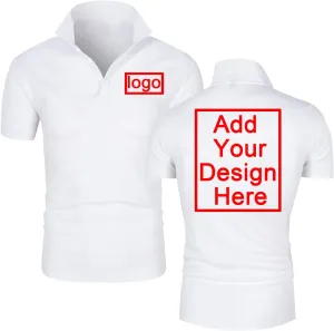 Men's Polo Shirts Custom T-Shirt Add Logo Text Golf Tennis Work Short Sleeve Shirt Personalized Tees
