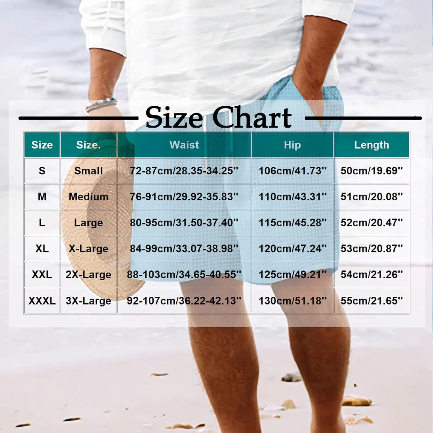 Men's Waffle Knit Shorts Casual Classic Fit Drawstring Summer Beach Shorts with Elastic Waistband Pockets
