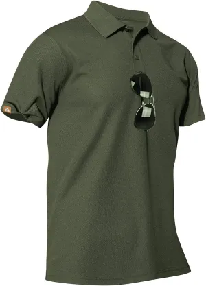 MOERDENG Men's Golf Polo Shirt Regular-fit Quick-Dry Performance Tactical Shirts Short and Long Sleeve Jersey Tennis Shirt