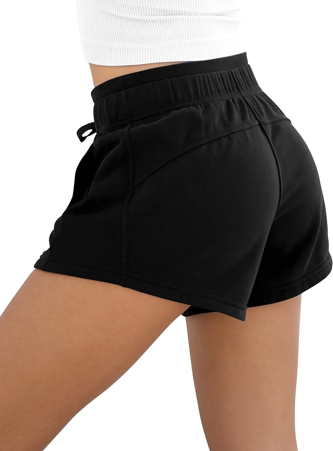 ODODOS Women's Sweat Shorts with Pockets Cotton French Terry Drawstring Summer Workout Casual Lounge Shorts