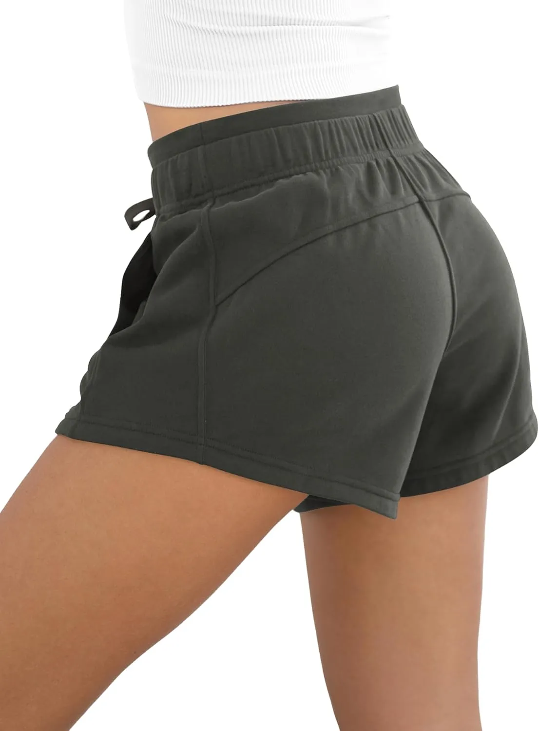 ODODOS Women's Sweat Shorts with Pockets Cotton French Terry Drawstring Summer Workout Casual Lounge Shorts