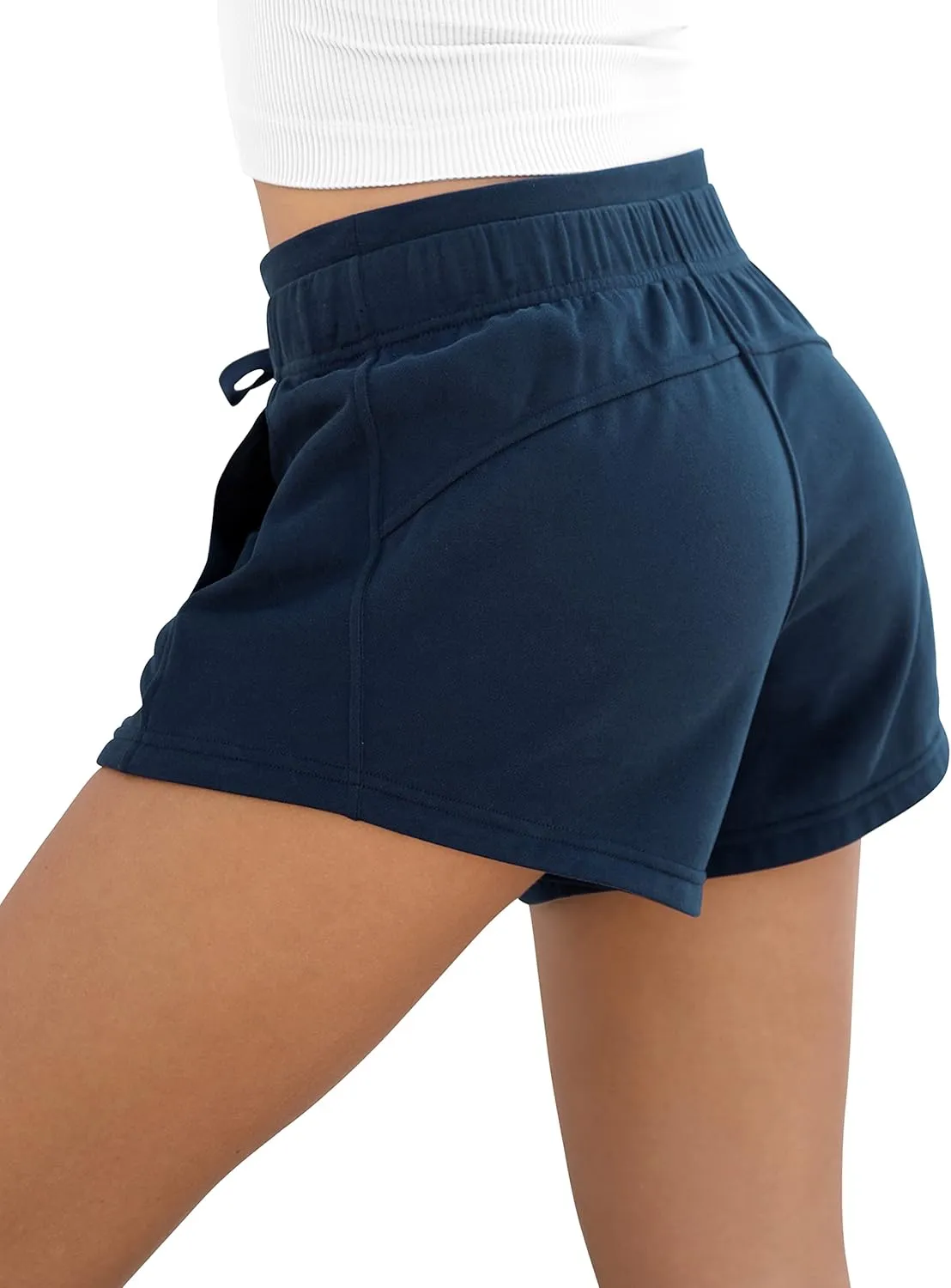 ODODOS Women's Sweat Shorts with Pockets Cotton French Terry Drawstring Summer Workout Casual Lounge Shorts