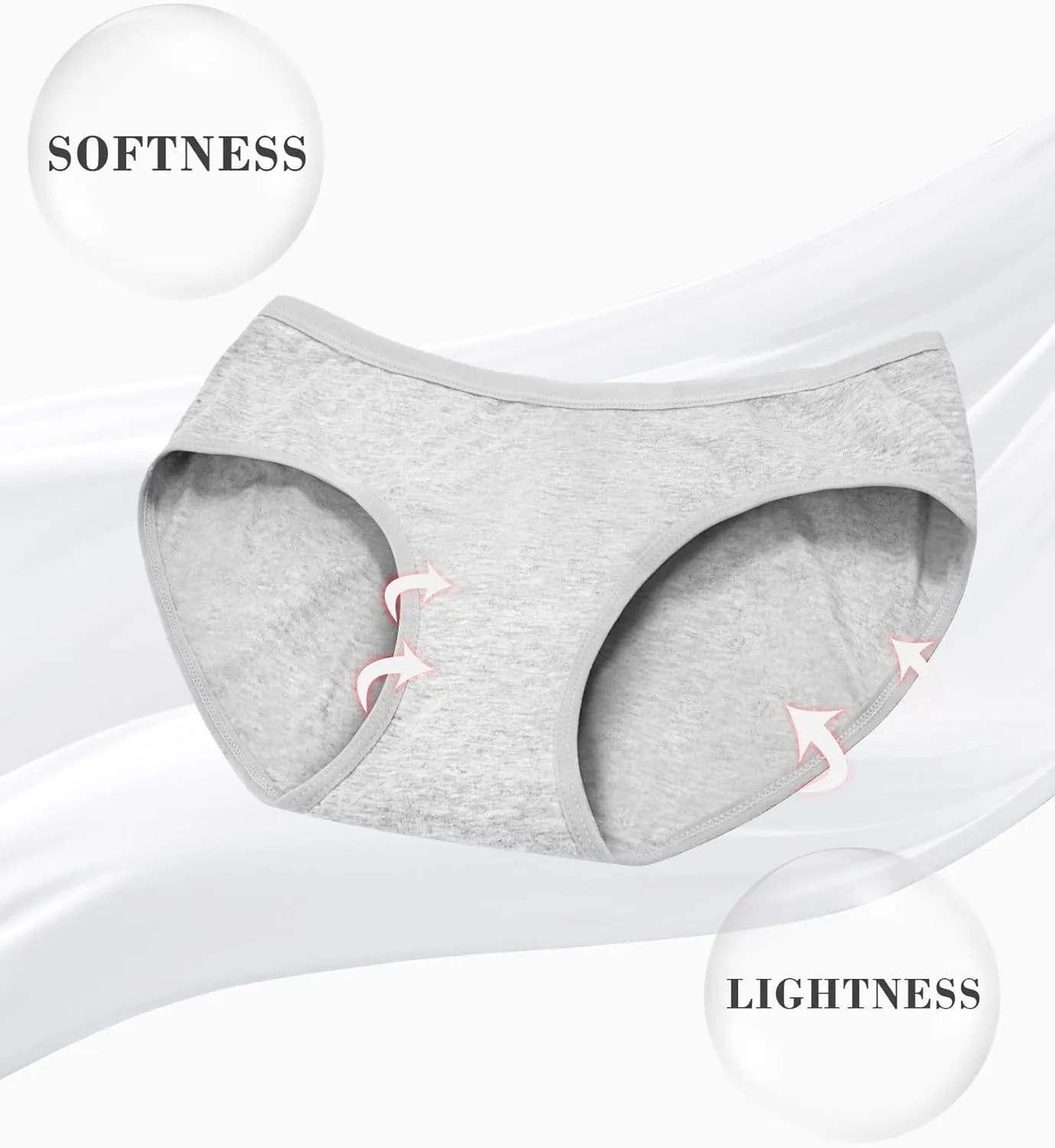 OLIKEME Womens Underwear Cotton Hipster Panties Low Rise No Show Briefs Soft Stretch Breathable Ladies Panties 6 Pack