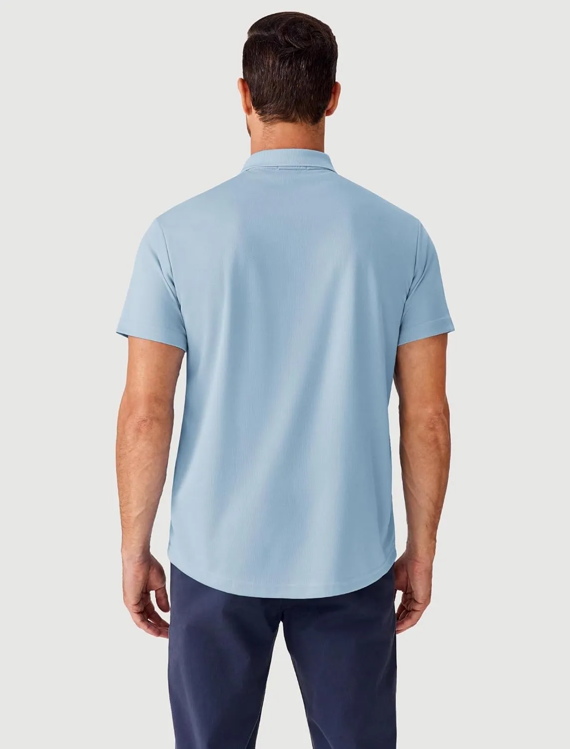PINSPARK Mens Polo Shirts Short Sleeve Lightweight Moisture Wicking Quick Dry Casual Workout Collared Shirt Plain 3 Pack Set