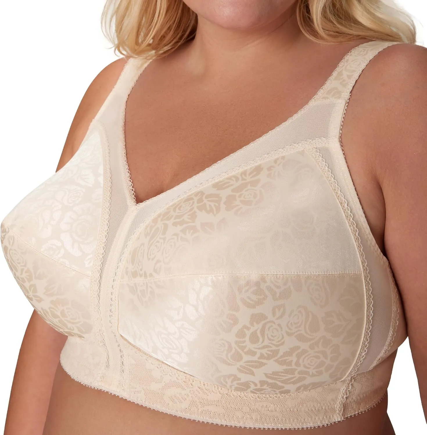 Playtex Women's Wireless Bra, 18 Hour Plus-Size Bras Available, Full Coverage, Smoothing, 4693, Single or 2-Pack