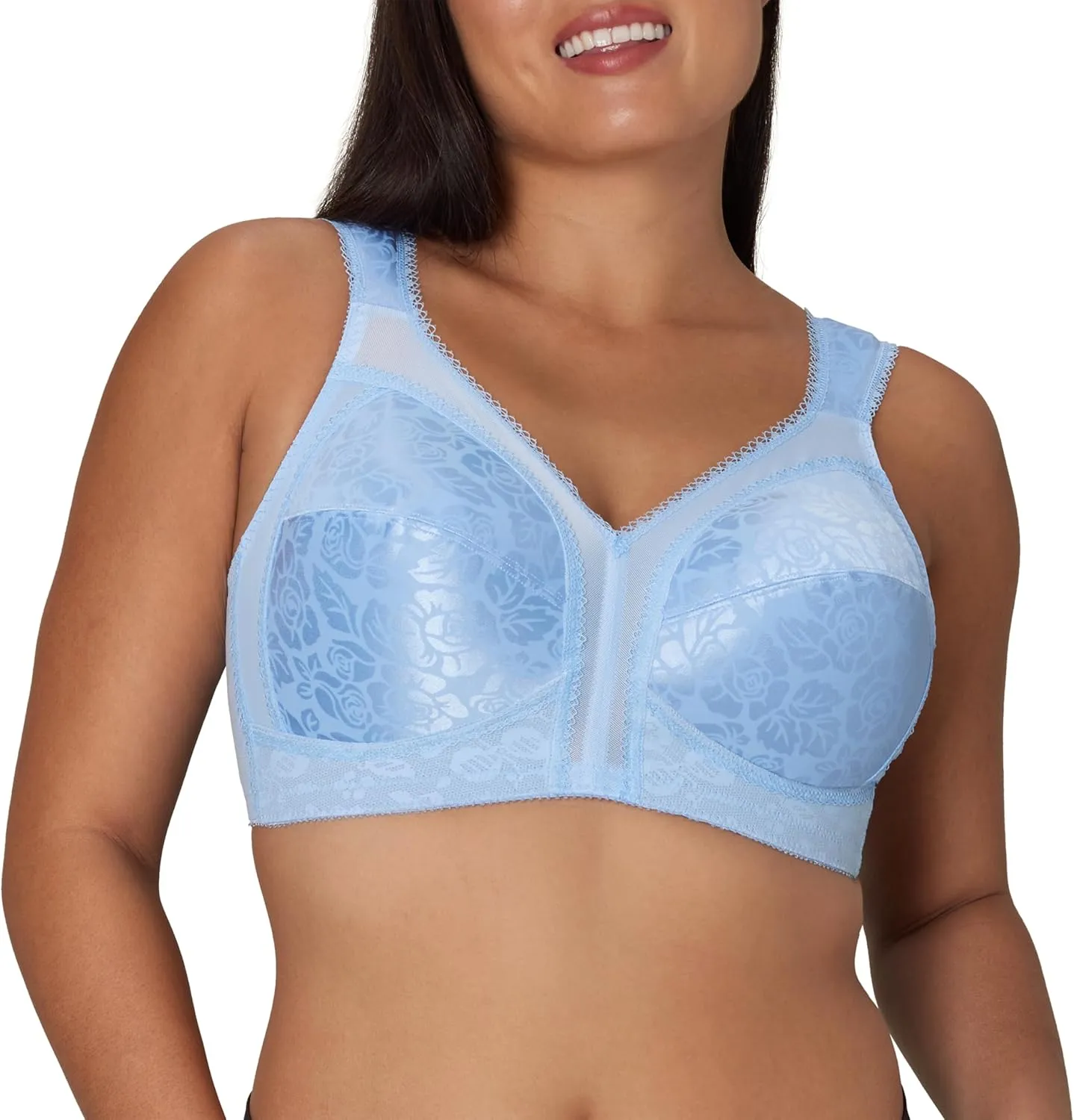 Playtex Women's Wireless Bra, 18 Hour Plus-Size Bras Available, Full Coverage, Smoothing, 4693, Single or 2-Pack