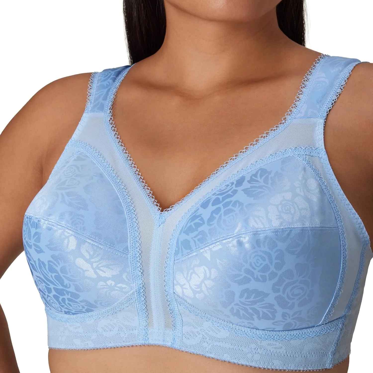 Playtex Women's Wireless Bra, 18 Hour Plus-Size Bras Available, Full Coverage, Smoothing, 4693, Single or 2-Pack