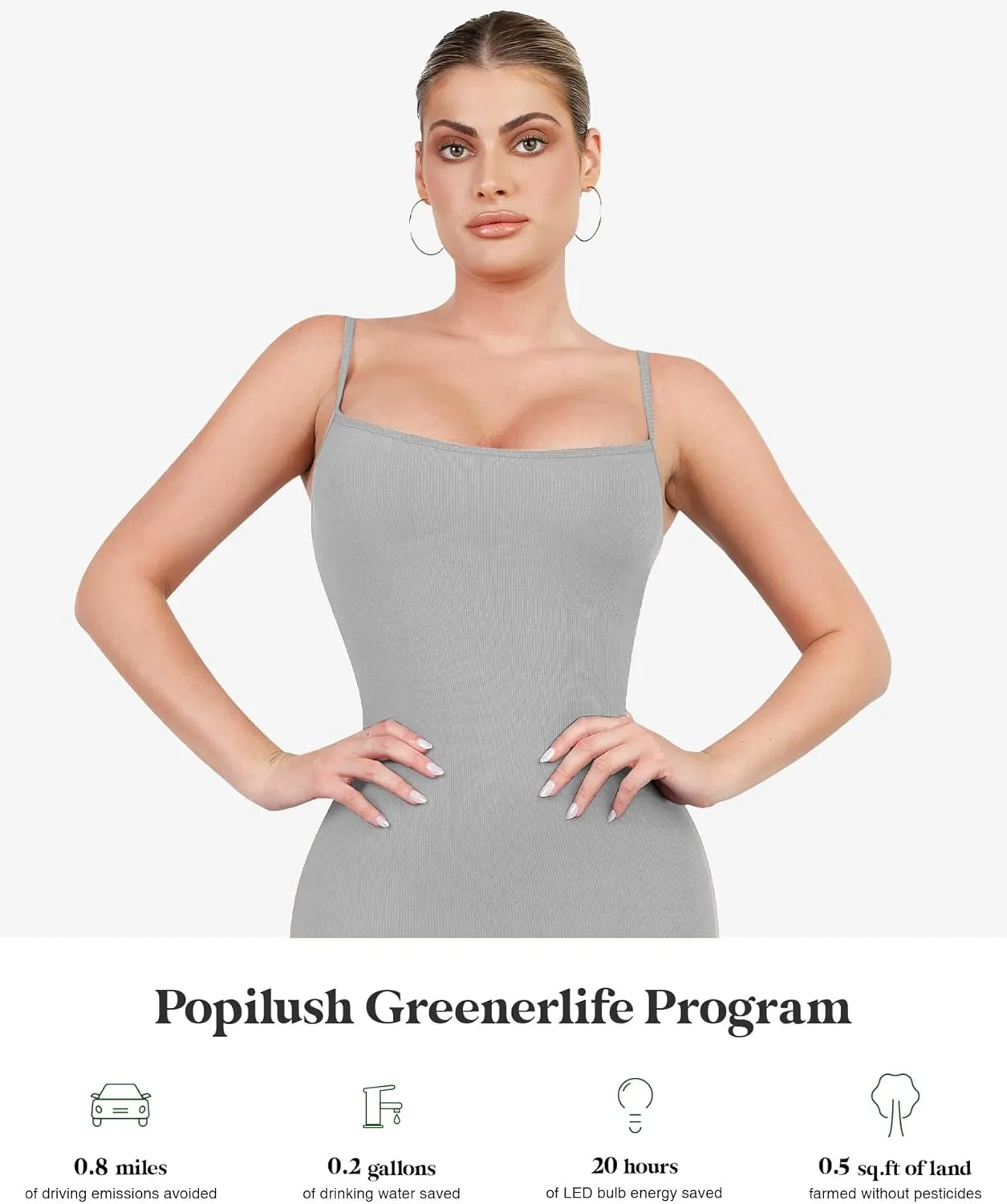 Popilush Summer Midi Dresses for Women - Bodycon Cocktail Party Graduation Shapewear Dress with Built-in Bra