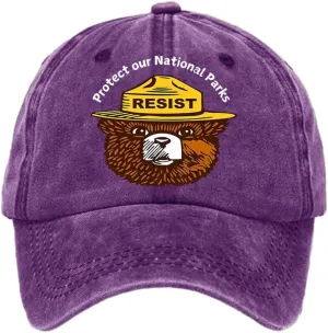 Protect Our National Parks Cap Unisex Baseball Cap Save Wildlife Bear Caps National Park Print Baseball Hat