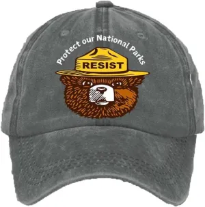 Protect Our National Parks Cap Unisex Baseball Cap Save Wildlife Bear Caps National Park Print Baseball Hat