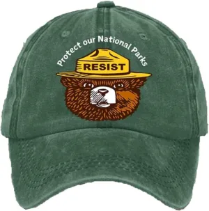 Protect Our National Parks Cap Unisex Baseball Cap Save Wildlife Bear Caps National Park Print Baseball Hat