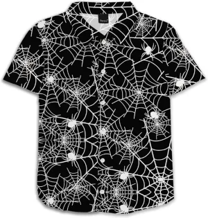 Remimi Unisex Kids Halloween Shirt Holiday Hawaiian Tops Short Sleeve Ugly Button Up 5-14 Years