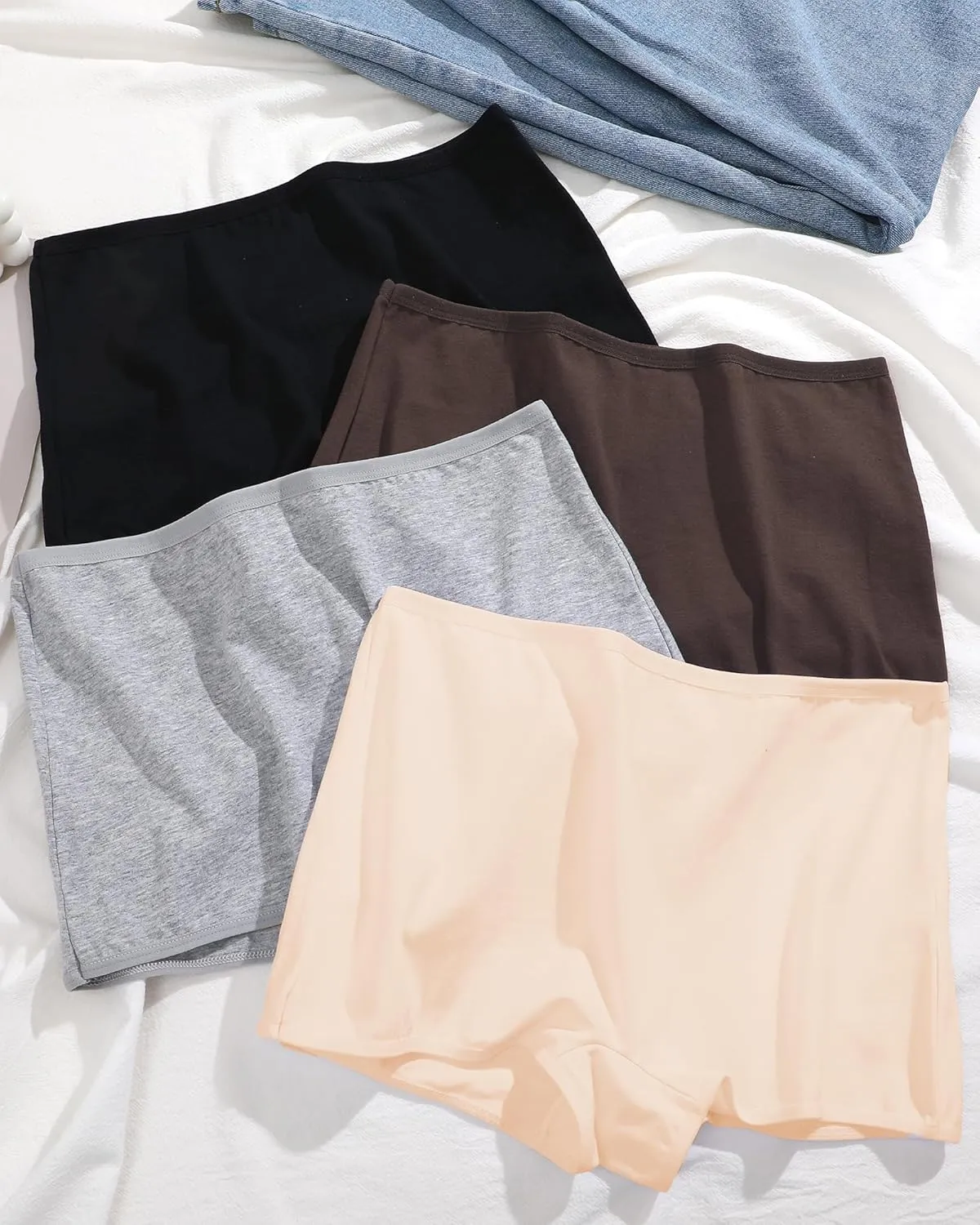 ROSYCORAL Boy Shorts Underwear for Women Cotton Panties Mid Rise Undies Full Coverage Boxers Briefs Boyshort 4 Pack S-XXL