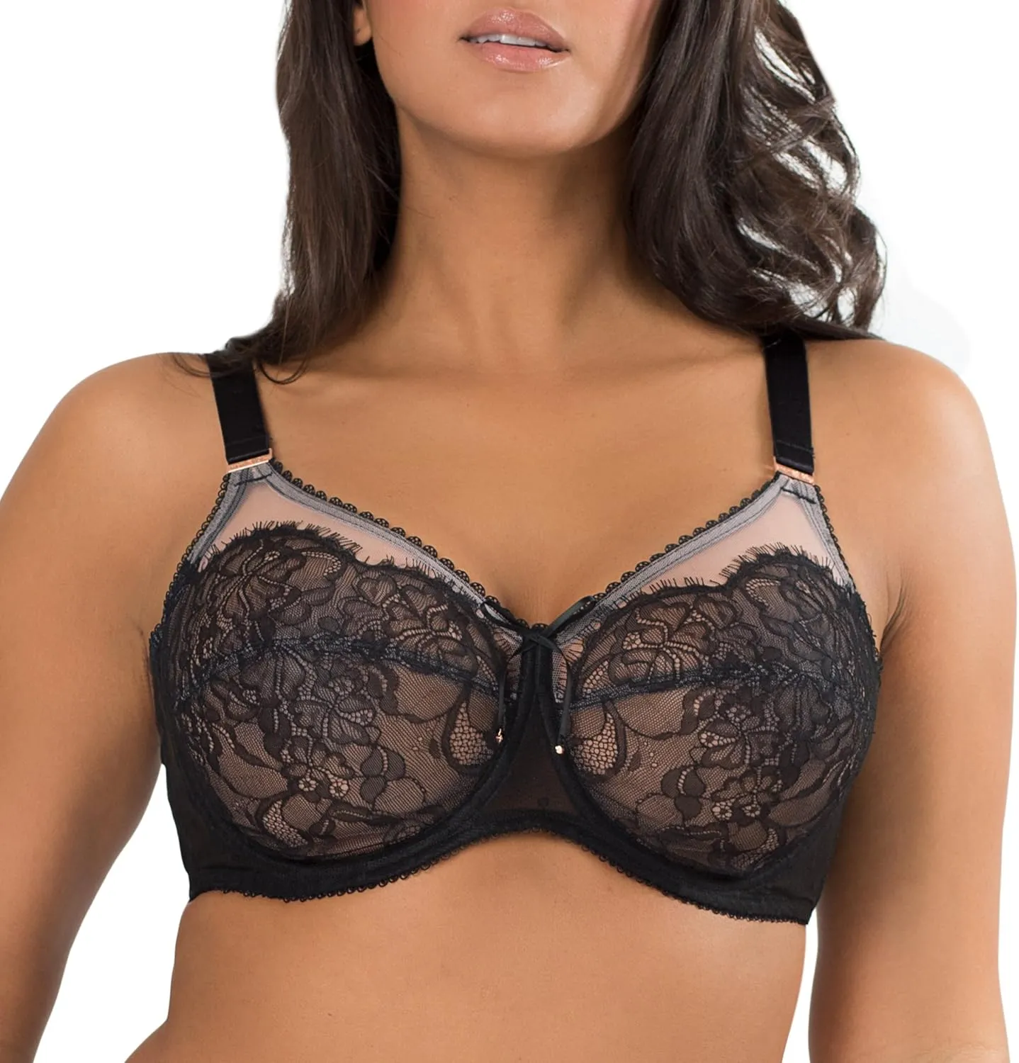 Smart & Sexy Women's Lace & Mesh Full Coverage Bra  Unlined Underwire for Natural Shaping