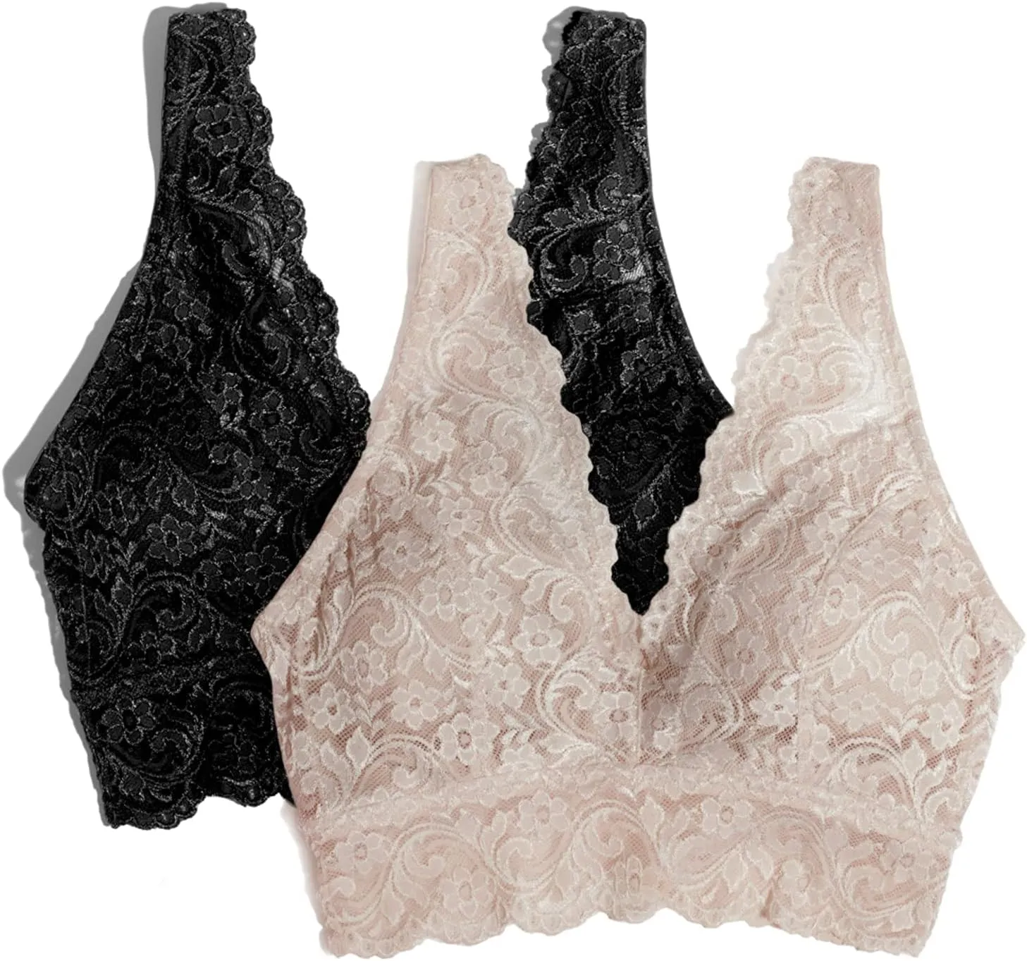 Smart & Sexy Women's Lace Deep V Wireless Bralette  Comfortable & Stylish, Multi-Packs Available
