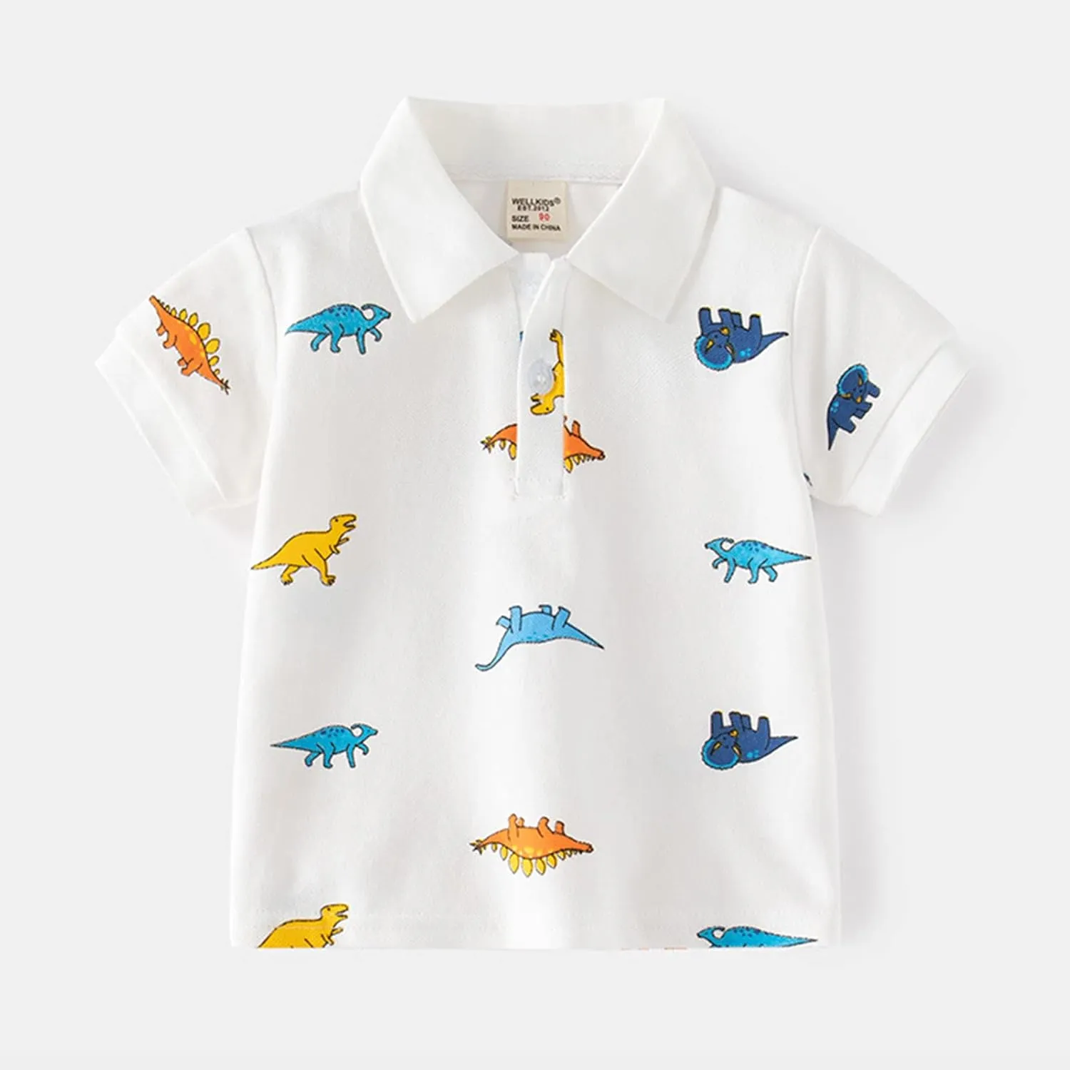Summer Toddler Boys Short Sleeve Cartoon Prints T Shirt Cute Plo Shirt for Kids