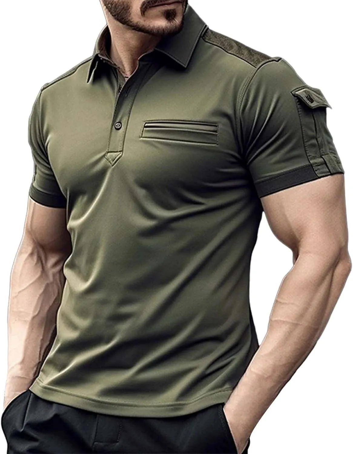 T Shirts for Man and Summer Casual Short Sleeved Buttons Lapel Solid Color Short Sleeved T Shirt Tops Mens Golf Polo