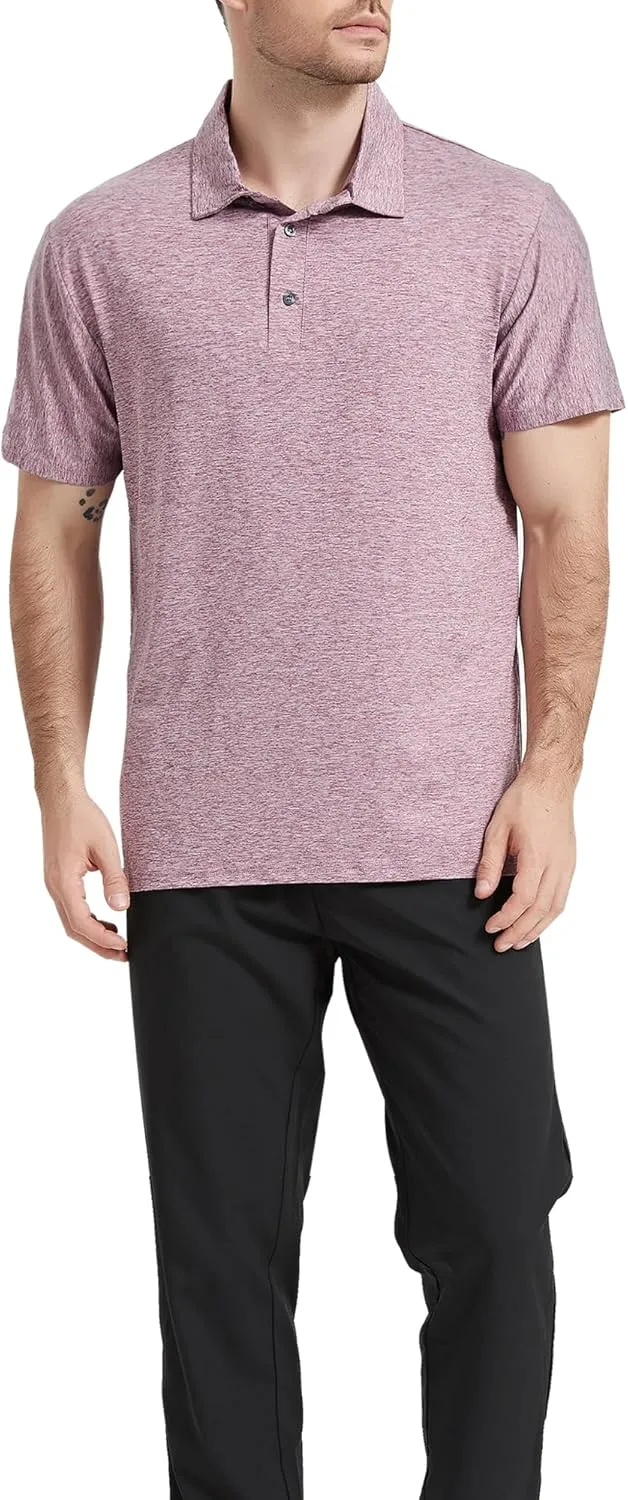 TELALEO 4/5 Pack Mens Polo Shirts Quick Dry Short Sleeve Golf T Shirt Performance Moisture Wicking Casual Workout