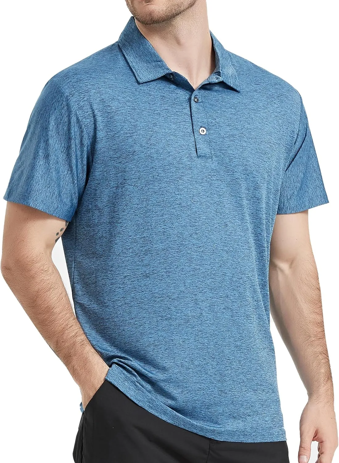 TELALEO 4/5 Pack Mens Polo Shirts Quick Dry Short Sleeve Golf T Shirt Performance Moisture Wicking Casual Workout