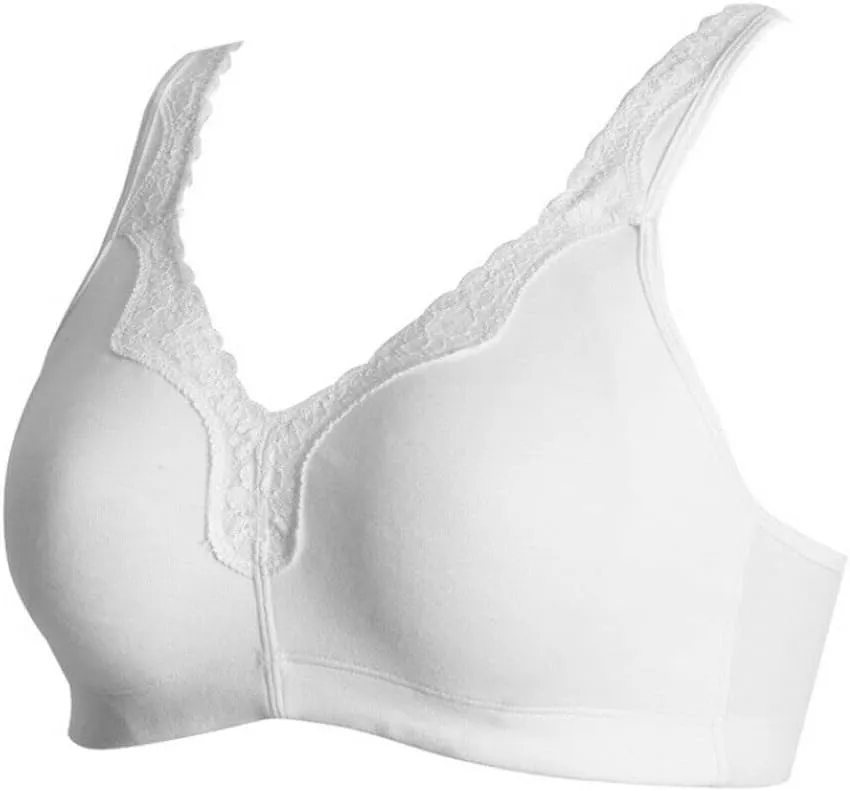 TELIMUSSTO Women's Plus Size Soft Cotton Lace Bra Full Coverage Wirefree Non-Padded