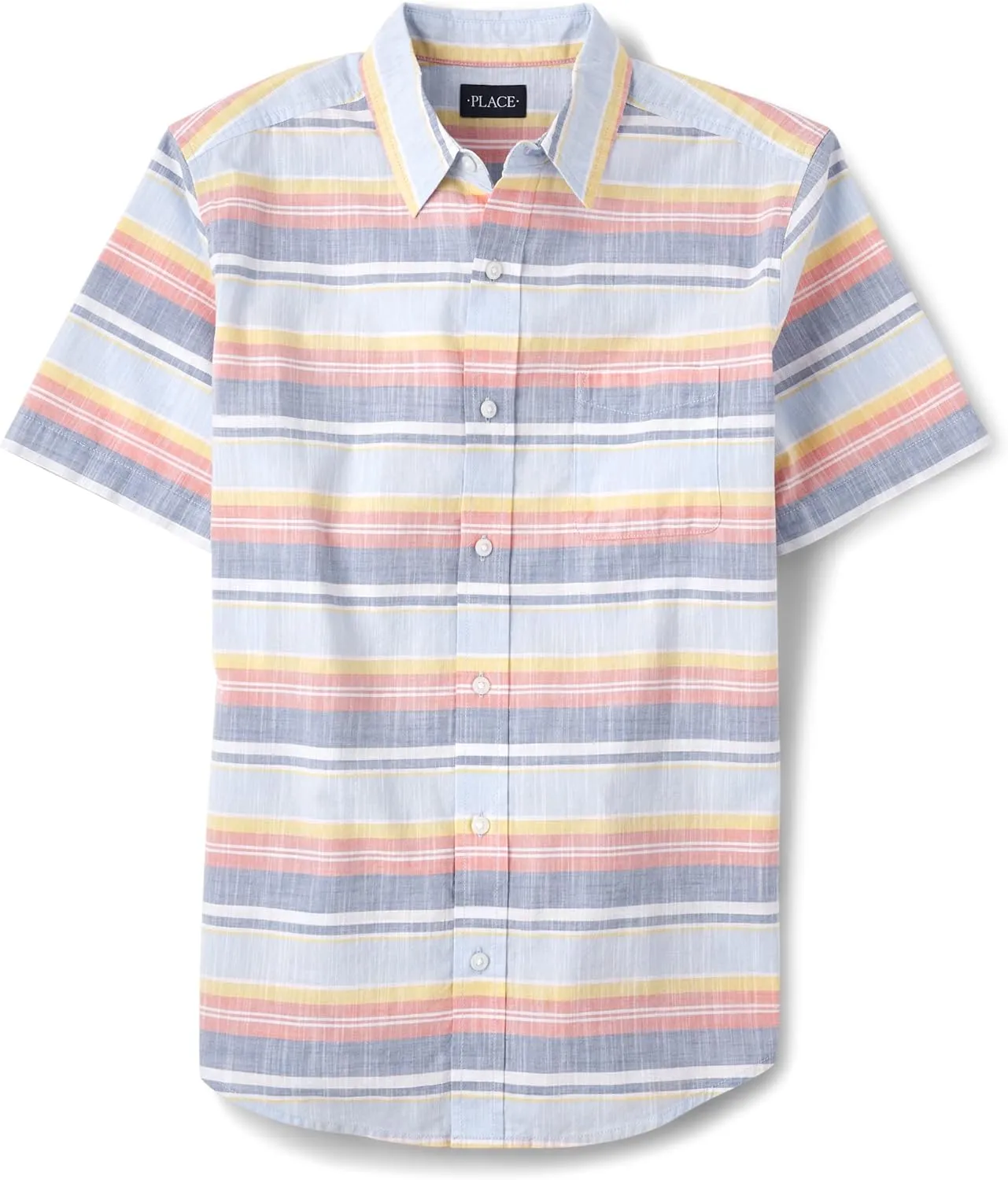 The Children's Place Boys' and Toddler Short Sleeve Button Down Shirt