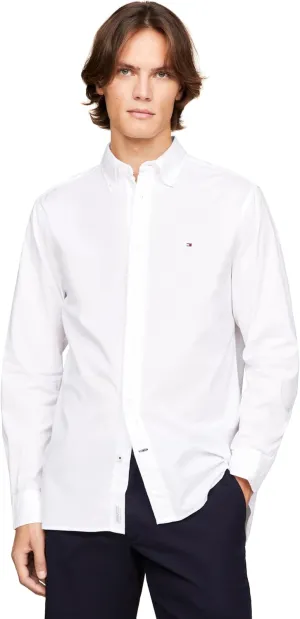 Tommy Hilfiger Long Sleeve Poplin Regular Fit, Men's Button Down Shirts, Also Available in Big and Tall