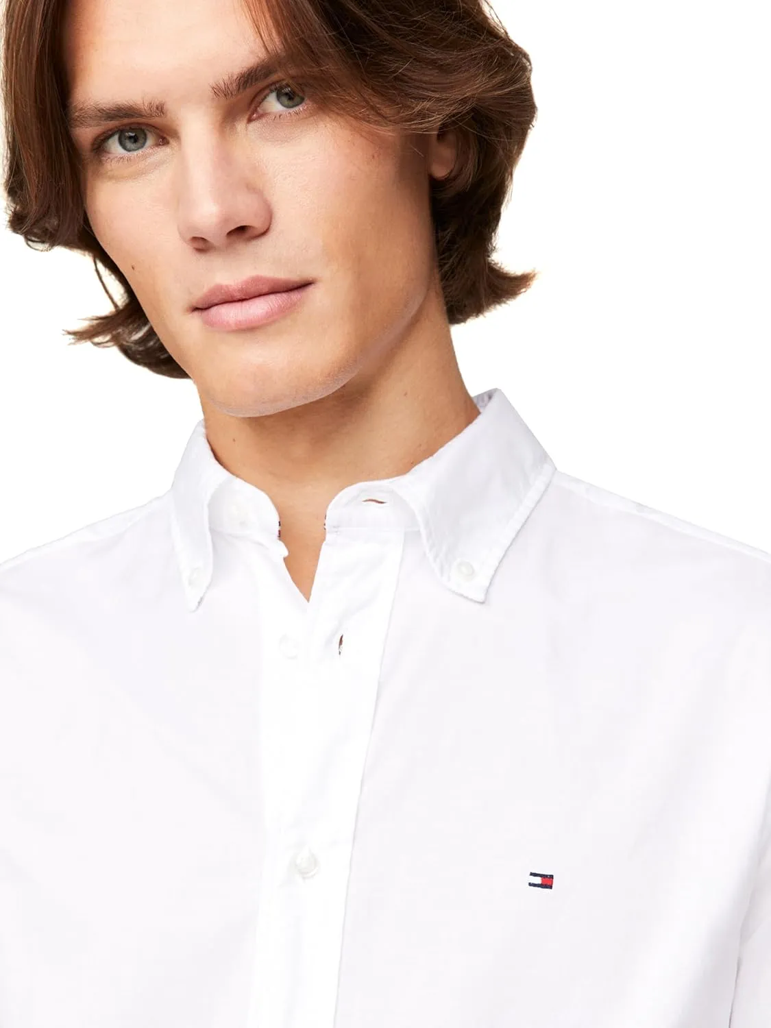 Tommy Hilfiger Long Sleeve Poplin Regular Fit, Men's Button Down Shirts, Also Available in Big and Tall