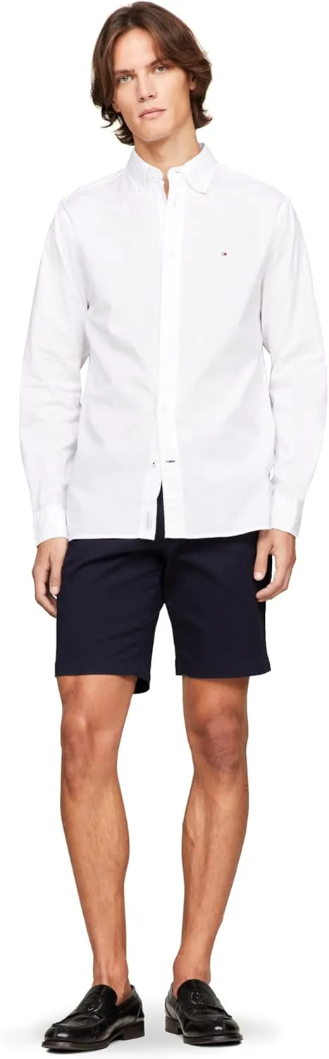 Tommy Hilfiger Long Sleeve Poplin Regular Fit, Men's Button Down Shirts, Also Available in Big and Tall