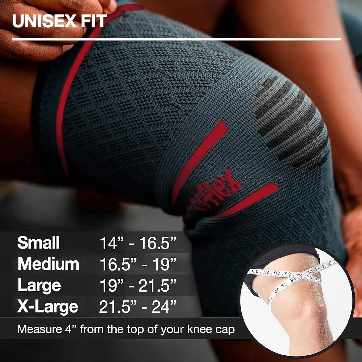 UFlex Athletics Compression Knee Brace for Women & Men Neoprene Knee Sleeves Support for Sports, Running, Weightlifting, Arthritis, Meniscus Tear, ACL, Hiking, Recovery Support & Fitness