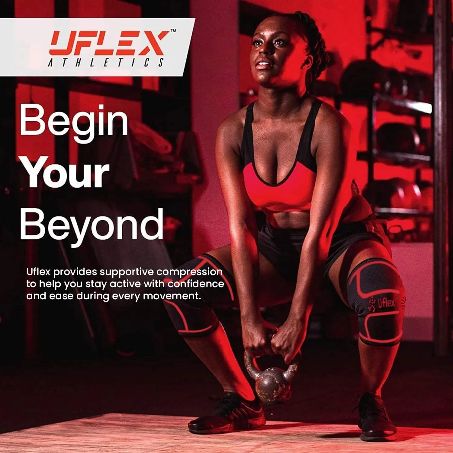UFlex Athletics Compression Knee Brace for Women & Men Neoprene Knee Sleeves Support for Sports, Running, Weightlifting, Arthritis, Meniscus Tear, ACL, Hiking, Recovery Support & Fitness
