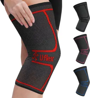 UFlex Athletics Compression Knee Brace for Women & Men Neoprene Knee Sleeves Support for Sports, Running, Weightlifting, Arthritis, Meniscus Tear, ACL, Hiking, Recovery Support & Fitness