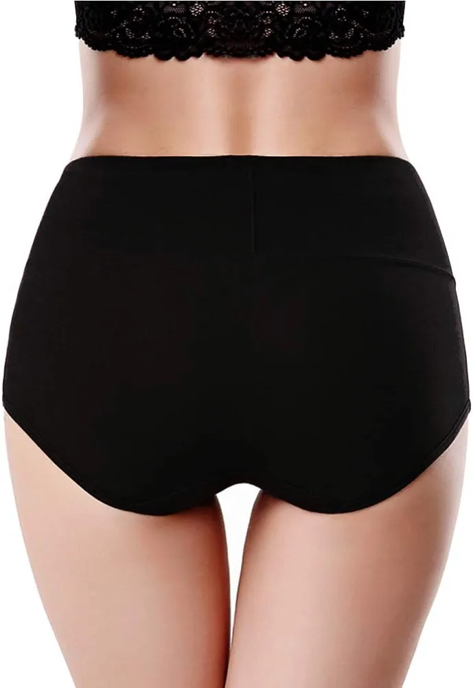 UMMISS Womens Underwear,Cotton High Waist Underwear for Women Full Coverage Soft Comfortable Briefs Panty Multipack