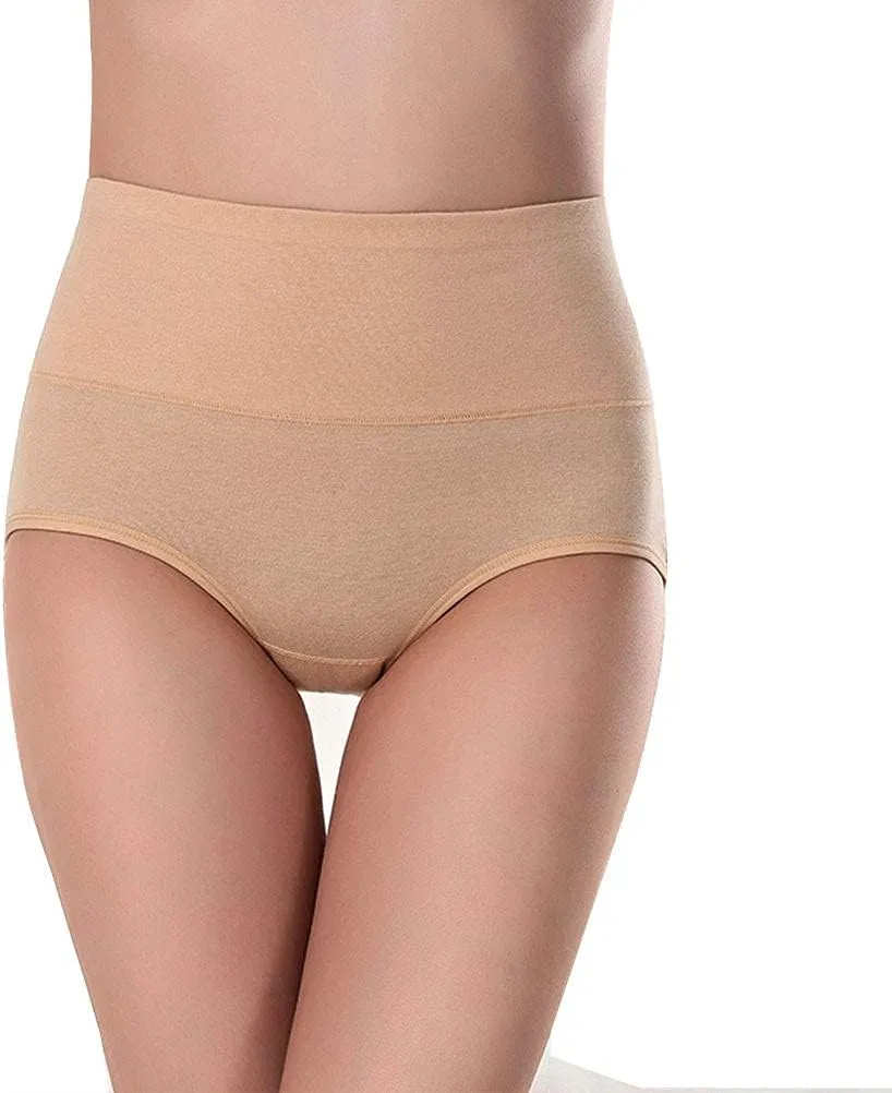 UMMISS Womens Underwear,Cotton High Waist Underwear for Women Full Coverage Soft Comfortable Briefs Panty Multipack