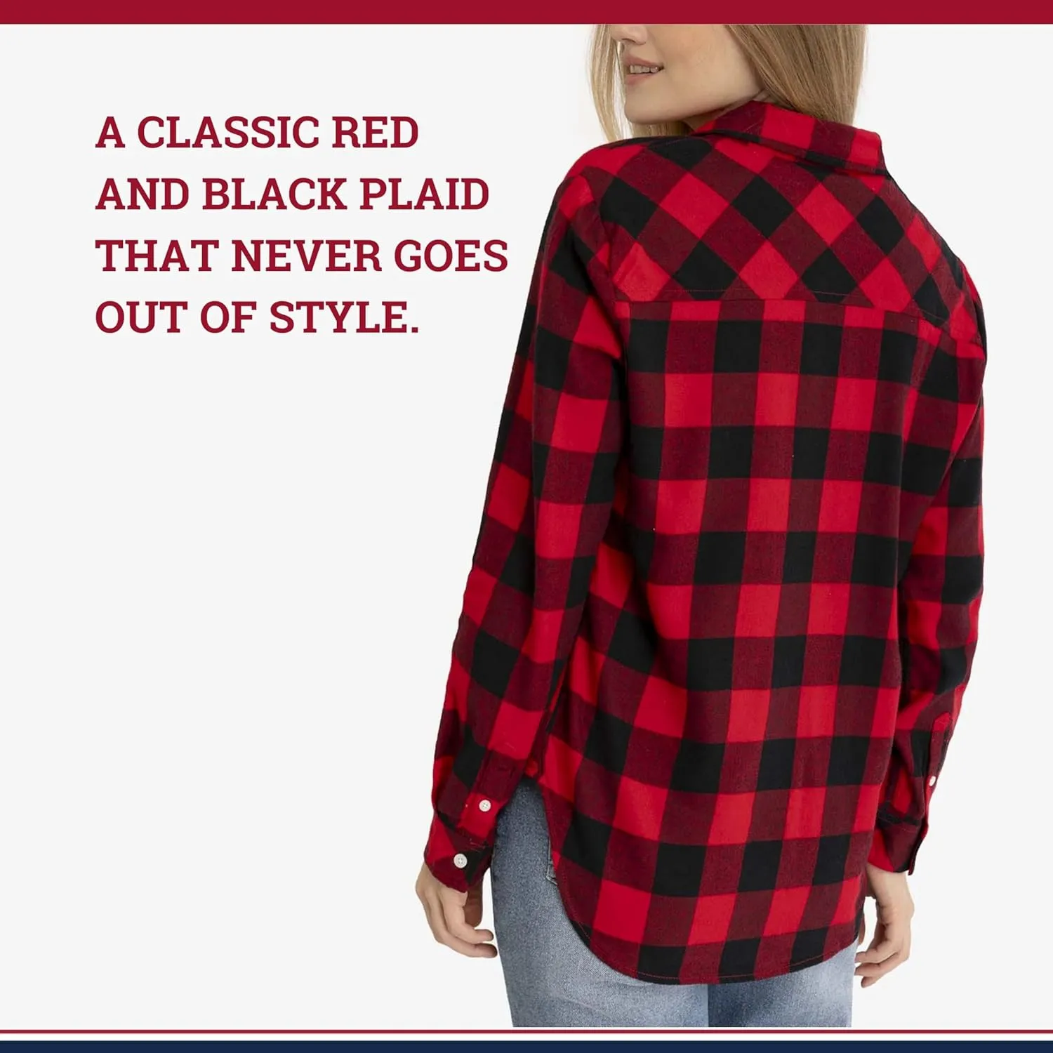 U.S. Polo Assn. Women's Flannel Button Down Shirt with Adjustable Sleeve Cuffs, Casual Long Sleeve Flannel Top for Women
