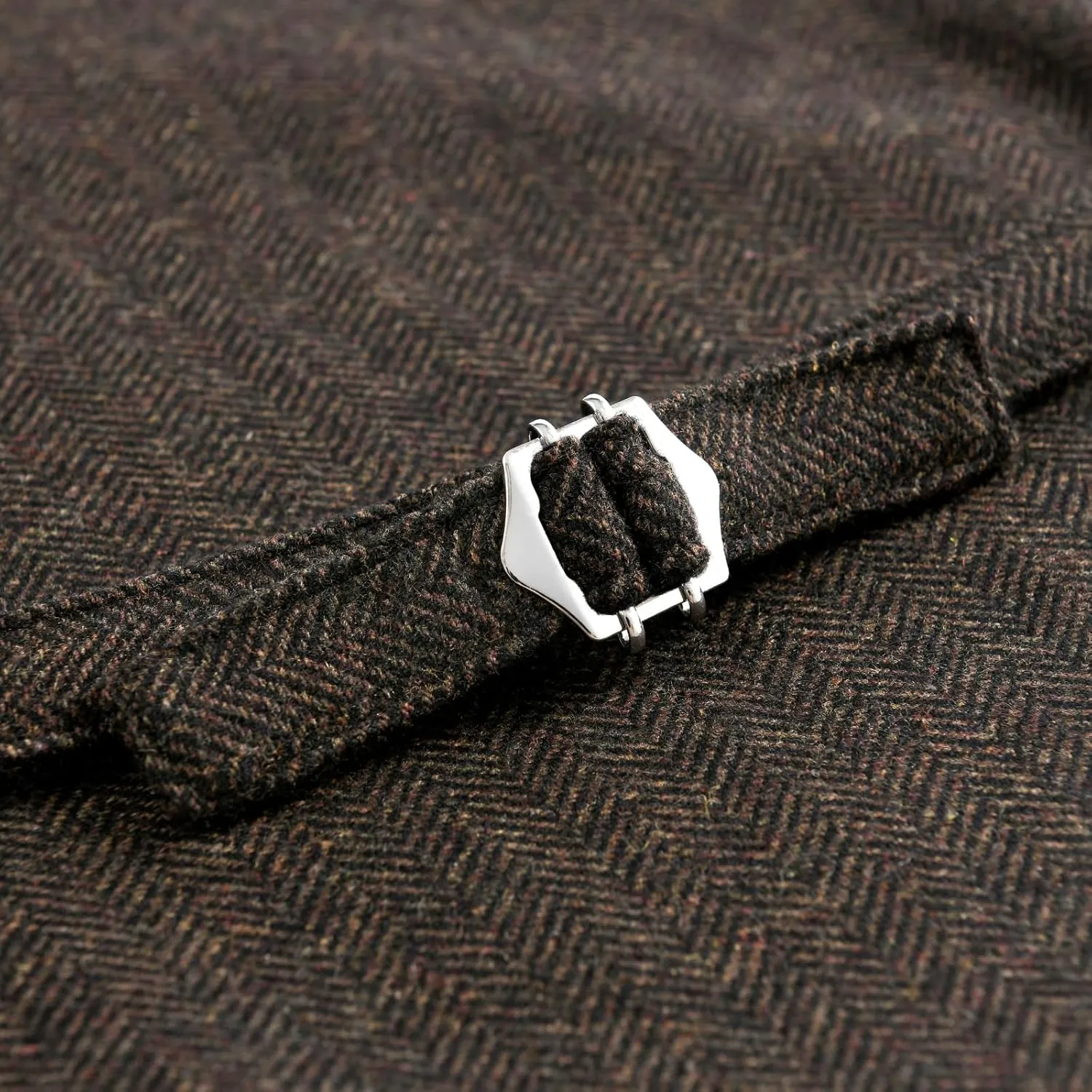VOBOOM Men's Slim Fit Herringbone Tweed Suits Vest Premium Wool Blend Waistcoat