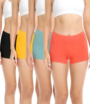 wirarpa Women's Boyshorts Panties Cotton Boxer Briefs for Ladies Underwear Shorts with Cotton Crotch 4 Pack
