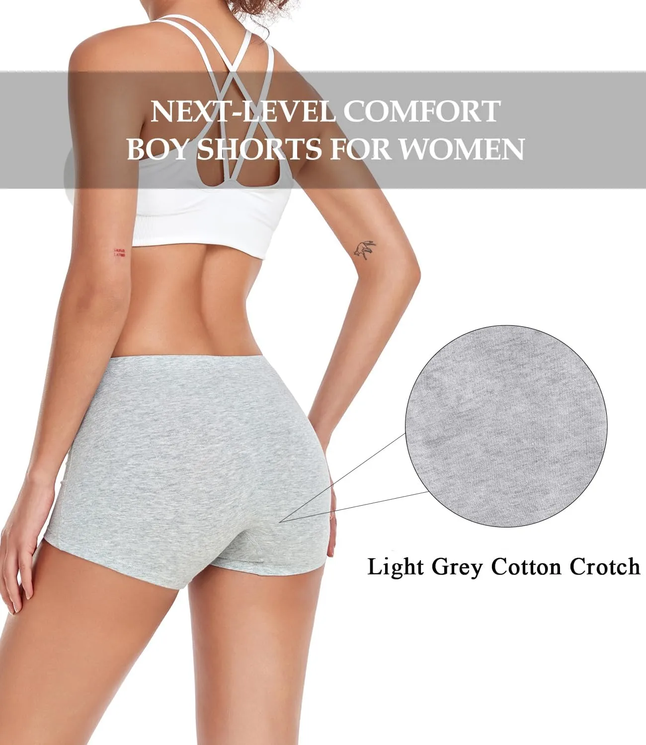 wirarpa Women's Boyshorts Panties Cotton Boxer Briefs for Ladies Underwear Shorts with Cotton Crotch 4 Pack