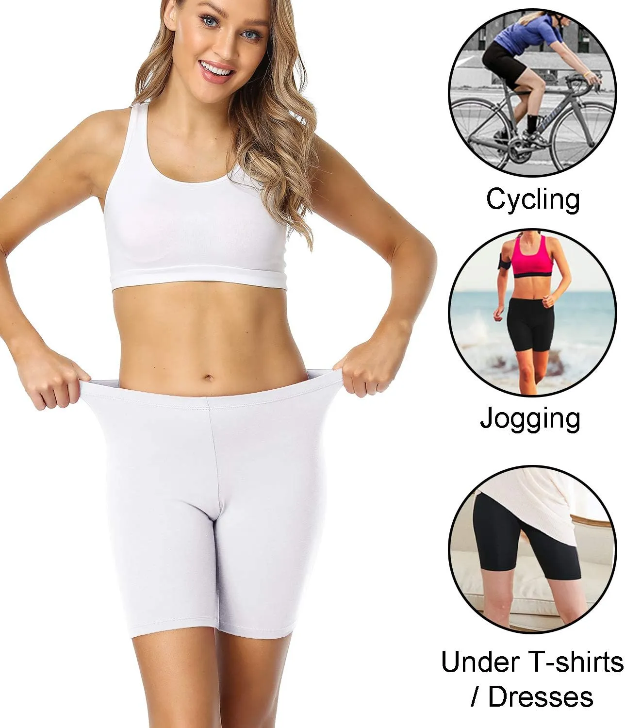 wirarpa Women's Cotton Boy Shorts Underwear Anti Chafing Soft Biker Short Plus Boy Shorts Panties 4 Pack