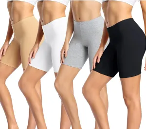 wirarpa Women's Cotton Boy Shorts Underwear Anti Chafing Soft Biker Short Plus Boy Shorts Panties 4 Pack