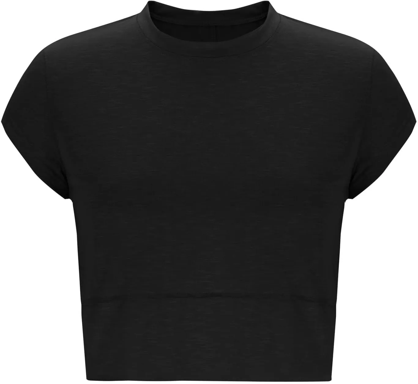 Women's Athletic T-Shirts Fashion Irregular Hem Crewneck Cap Sleeve Cropped Tops Lightweight Breathable Yoga Gym Tees