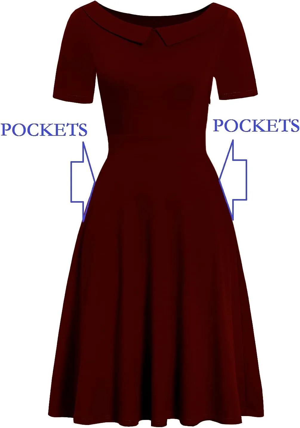 Women's Elegant Vintage Cotton Casual Floral Print Work Party Peter Pan Collar A-Line Dress with Pockets 978
