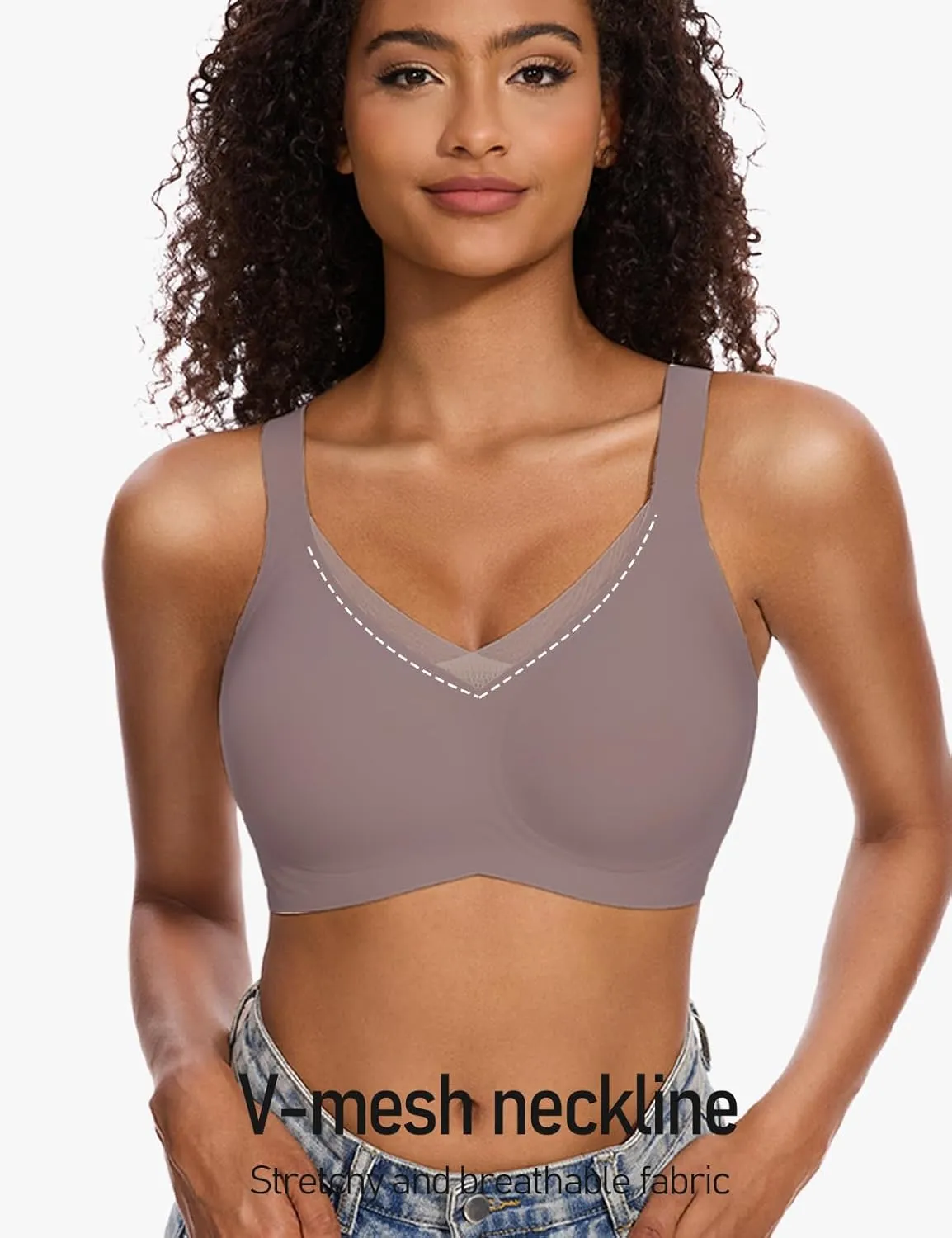 Womens Lace Seamless Bra Wireless Full Coverage Push Up Bras for Women No Underwire Comfortable Bralettes