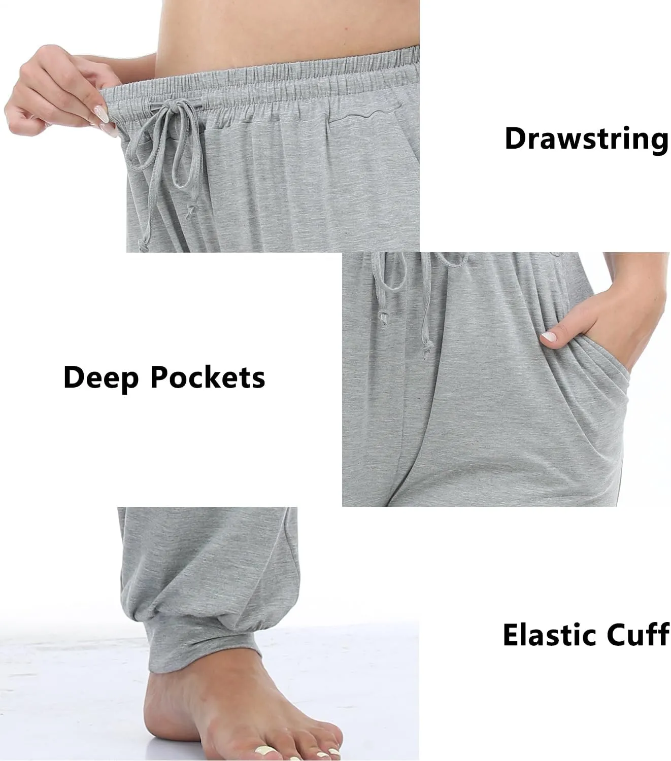 Women's Plus Size Joggers Cotton Sweatpants Casual Lounge Yoga Pants Drawstring with Pockets
